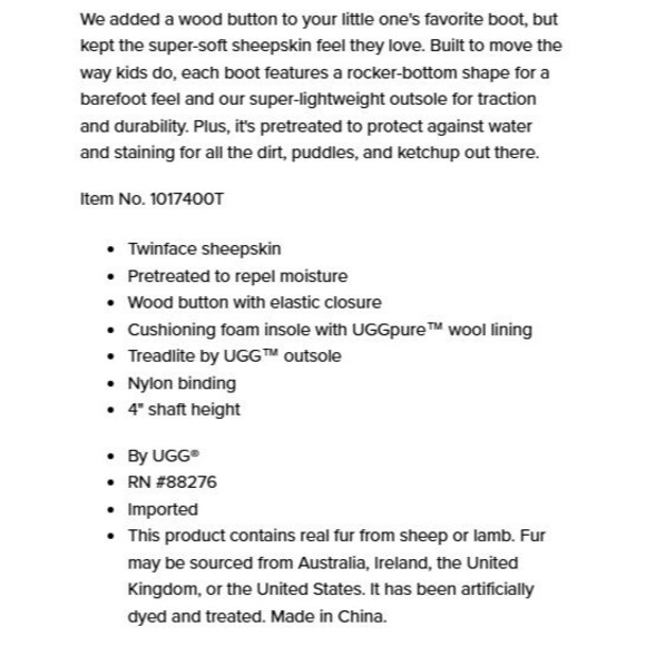 UGG Bailey Button II Toddler Size US 7 Snow Boots Black Suede Wool Lined - Picture 14 of 14